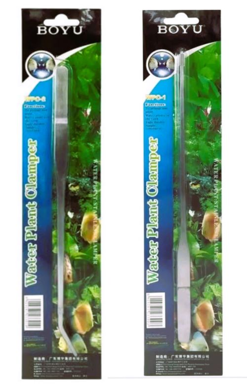Pinzas Curvas o Recta Acero Inoxidable Boyu Acuario Plantado